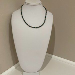 Green and grey crystal necklace